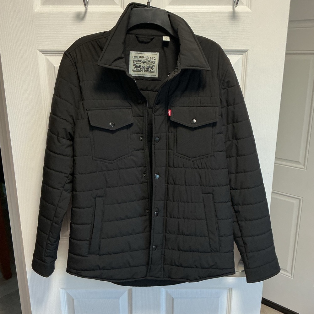 Levi's Men's Lightweight Black Quilted Shirt Jacket